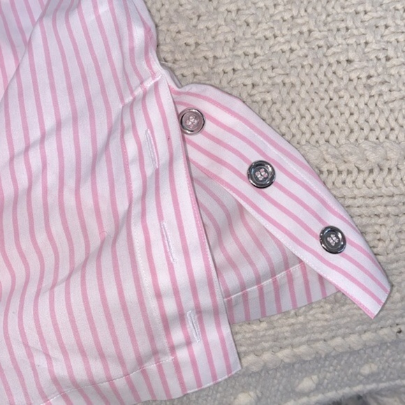 Talbots non iron pink striped button down shirt size 20W - Picture 9 of 11